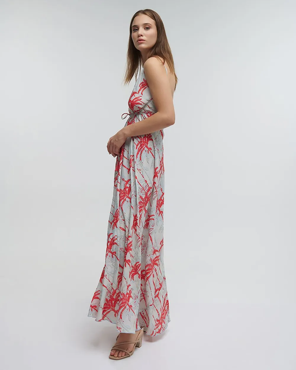 ΦΟΡΕΜΑ ΜΑΚΡΥ ΕΞΩΠΛΑΤΟ ''ΦΟΙΝΙΚΕΣ'' ΡΟΖ/ΓΑΛΑΖΙΟ ΜΕ ΧΡΥΣΕΣ ΛΕΠΤΟΜΕΡΕΙΕΣ ONE SIZE (100% CREPE)