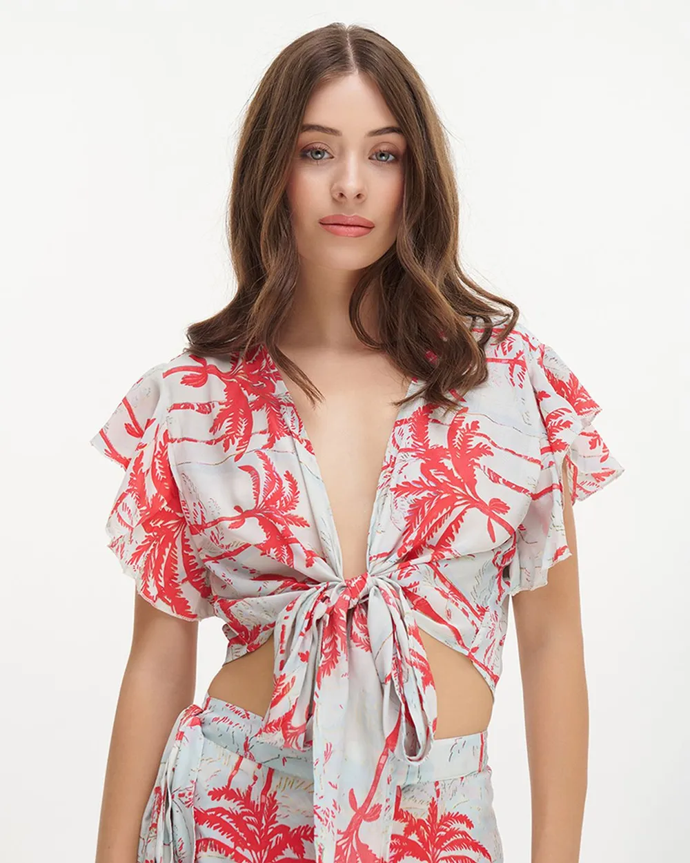 ΤΟΠ ΚΟΝΤΟ ΔΕΤΟ ''ΦΟΙΝΙΚΕΣ'' ΡΟΖ/ΓΑΛΑΖΙΟ ΜΕ ΧΡΥΣΕΣ ΛΕΠΤΟΜΕΡΕΙΕΣ ONE SIZE (100% CREPE)