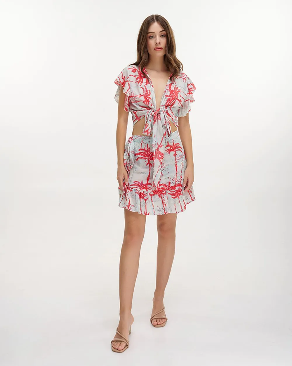 ΤΟΠ ΚΟΝΤΟ ΔΕΤΟ ''ΦΟΙΝΙΚΕΣ'' ΡΟΖ/ΓΑΛΑΖΙΟ ΜΕ ΧΡΥΣΕΣ ΛΕΠΤΟΜΕΡΕΙΕΣ ONE SIZE (100% CREPE)