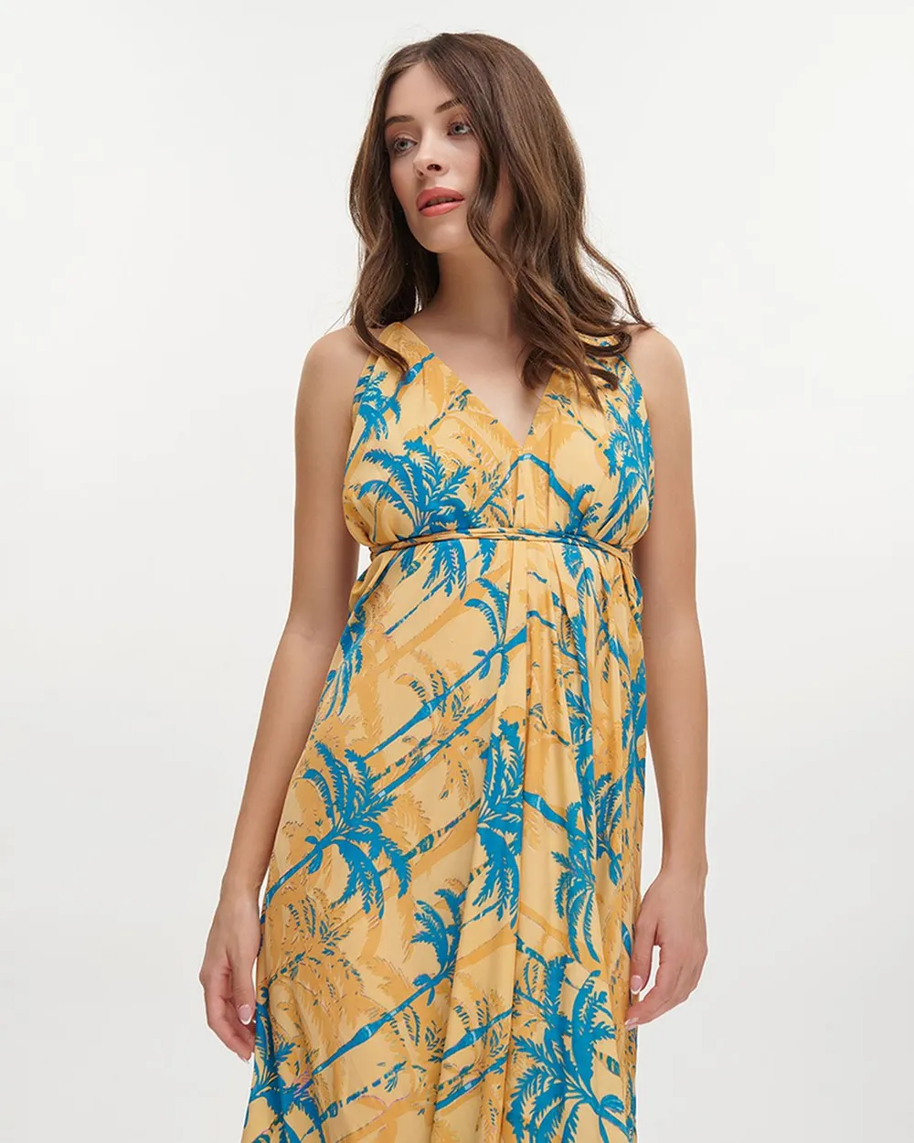 ΦΟΡΕΜΑ ΜΑΚΡΥ ΕΞΩΠΛΑΤΟ ''ΦΟΙΝΙΚΕΣ'' ΤΙΡΚΟΥΑΖ/ΠΟΡΤΟΚΑΛΙ ΜΕ ΧΡΥΣΕΣ ΛΕΠΤΟΜΕΡΕΙΕΣ ONE SIZE (100% CREPE)