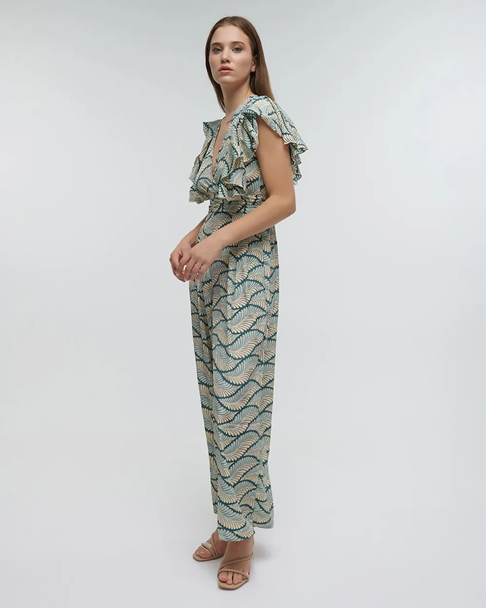 ΟΛΟΣΩΜΗ ΦΟΡΜΑ ΜΑΚΡΙΑ ΜΕ ΚΟΝΤΟ ΜΑΝΙΚΙ ''ΦΥΛΛΟ'' ΠΡΑΣΙΝΟ ΜΕ ΧΡΥΣΕΣ ΛΕΠΤΟΜΕΡΕΙΕΣ ONE SIZE (100%RAYON)