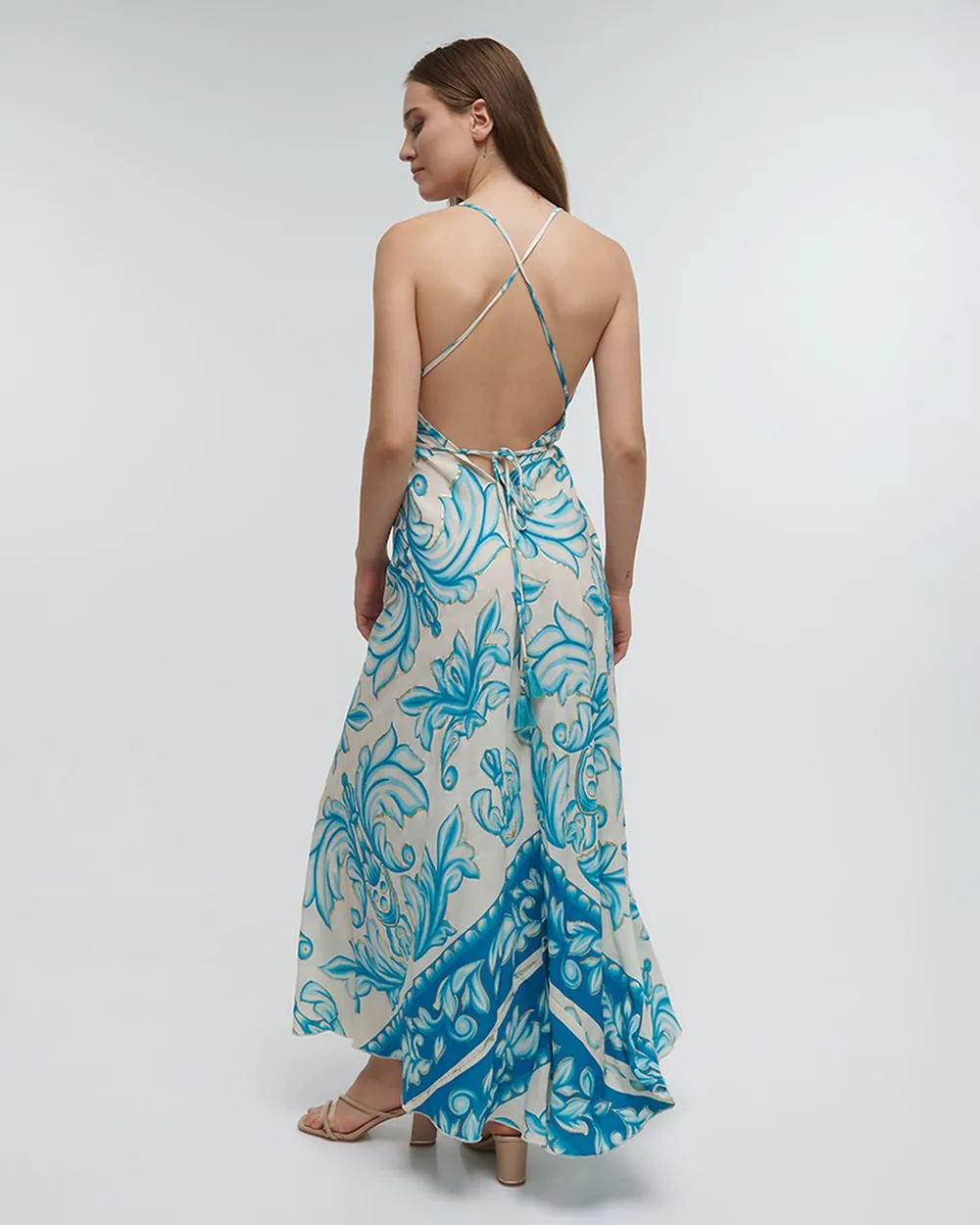 ΦΟΡΕΜΑ ΜΑΚΡΥ ΕΞΩΠΛΑΤΟ ΤΙΡΚΟΥΑΖ ΜΕ ΧΡΥΣΕΣ ΛΕΠΤΟΜΕΡΕΙΕΣ ONE SIZE (100% RAYON)