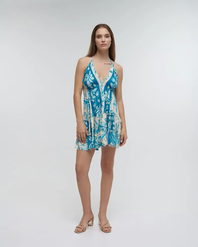 ΦΟΡΕΜΑ ΚΟΝΤΟ ΕΞΩΠΛΑΤΟ ΤΙΡΚΟΥΑΖ ΜΕ ΧΡΥΣΕΣ ΛΕΠΤΟΜΕΡΕΙΕΣ ONE SIZE (100% RAYON)