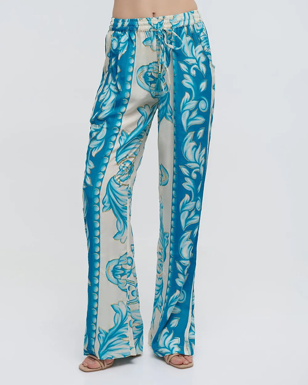 ΠΑΝΤΕΛΟΝΑ ΜΕ ΤΣΕΠΕΣ ΤΙΡΚΟΥΑΖ ΜΕ ΧΡΥΣΕΣ ΛΕΠΤΟΜΕΡΕΙΕΣ S/M (100%RAYON)