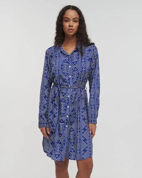 ΠΟΥΚΑΜΙΣΑ ΜΕ ΖΩΝΗ ΜΠΛΕ ΜΕ ΣΧΕΔΙΑ M/L (100% CREPE)