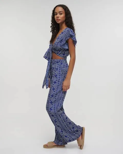 ΠΑΝΤΕΛΟΝΑ ΜΕ ΤΣΕΠΕΣ ΜΠΛΕ ΜΕ ΣΧΕΔΙΑ M/L (100% CREPE)