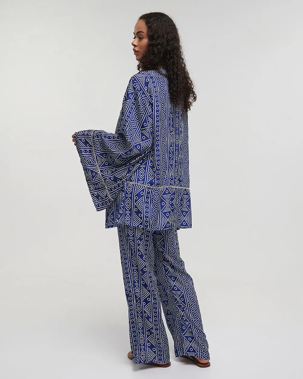 ΚΙΜΟΝΟ ΚΟΝΤΟ ΜΠΛΕ ΜΕ ΣΧΕΔΙΑ ONE SIZE (100% CREPE)