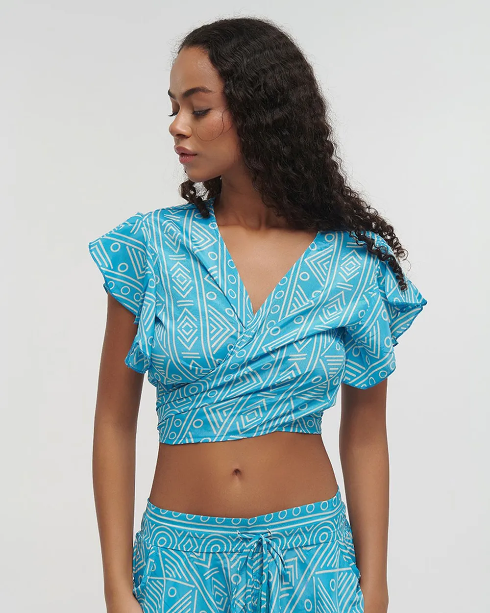 ΤΟΠ ΚΟΝΤΟ ΔΕΤΟ ΤΙΡΚΟΥΑΖ ΜΕ ΣΧΕΔΙΑ ONE SIZE (100% CREPE)