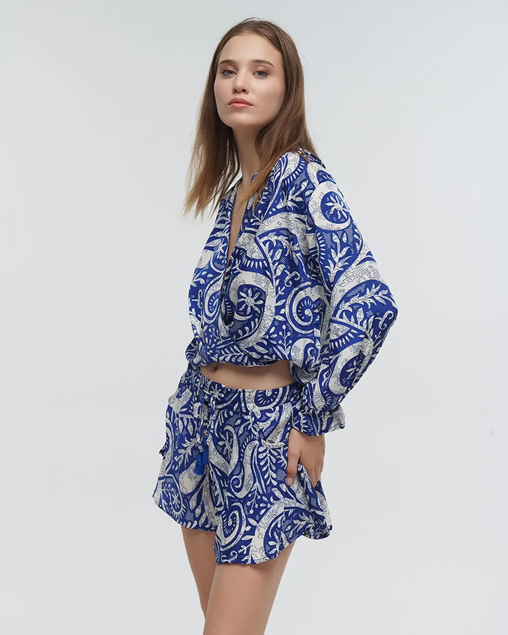 ΤΟΠ ΚΟΝΤΟ ΔΕΤΟ ΕΜΠΡΙΜΕ ΜΠΛΕ ONE SIZE (100% RAYON)