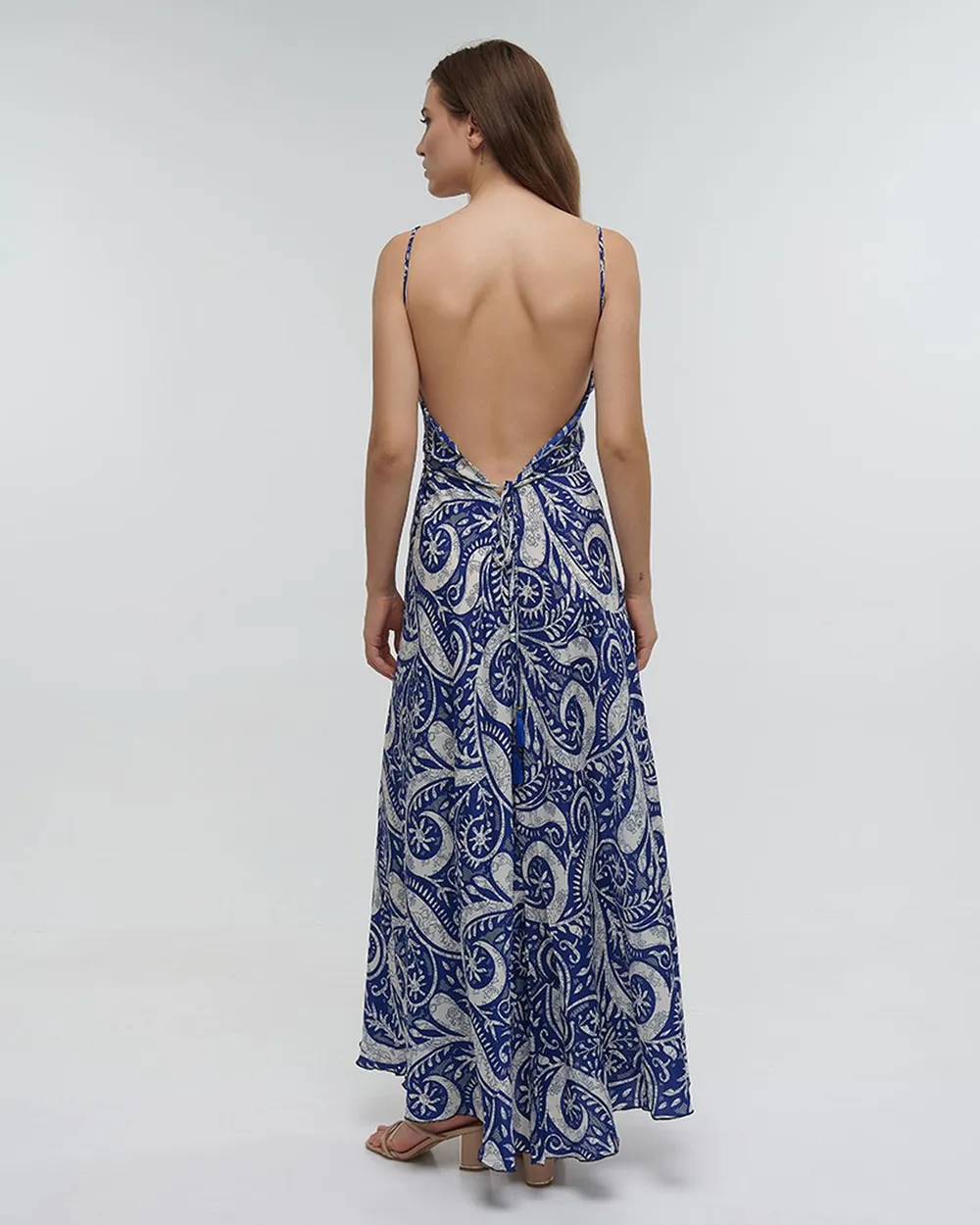 ΦΟΡΕΜΑ ΜΑΚΡΥ ΕΞΩΠΛΑΤΟ ΕΜΠΡΙΜΕ ΜΠΛΕ ONE SIZE (100% RAYON)