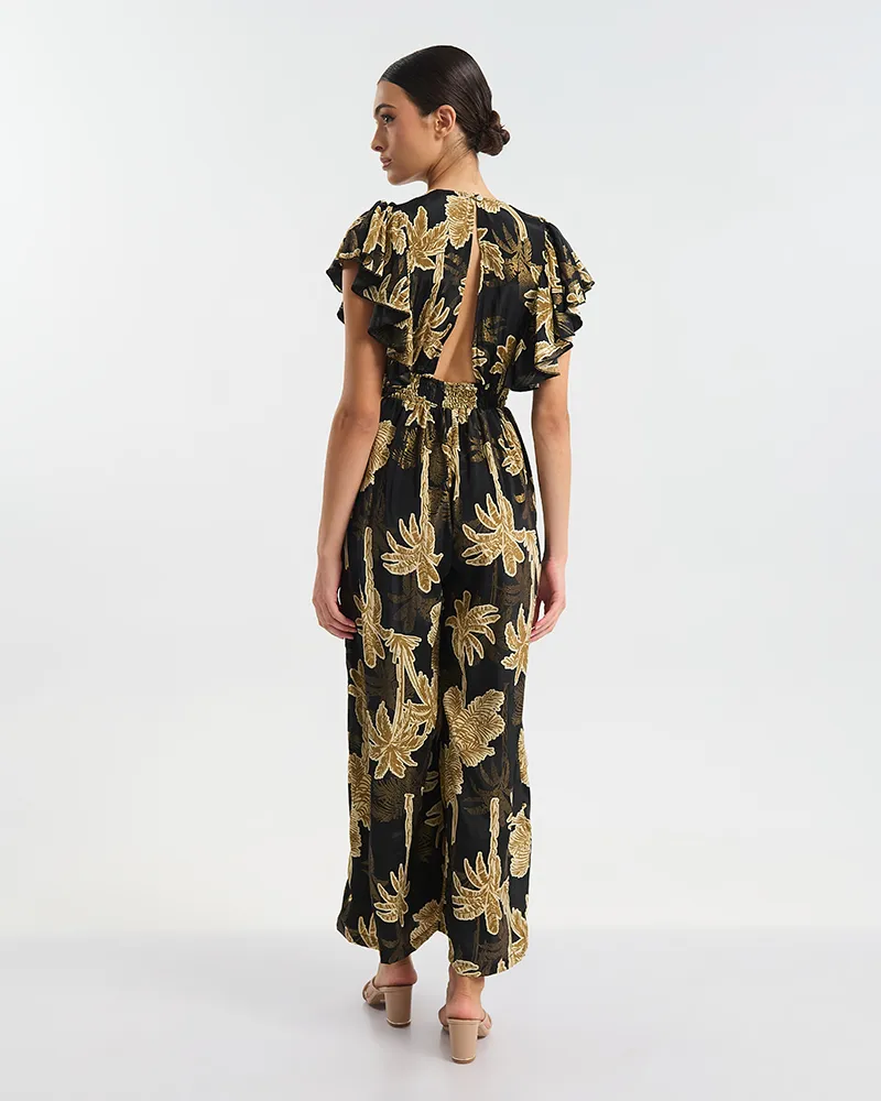 ΟΛΟΣΩΜΗ ΦΟΡΜΑ ΜΕ ΚΟΝΤΟ ΜΑΝΙΚΙ ΜΑΚΡΙΑ ΜΑΥΡΟ/ΧΡΥΣΟ ΦΟΙΝΙΚΕΣ ONE SIZE (60% SILK 40% POLYESTER)