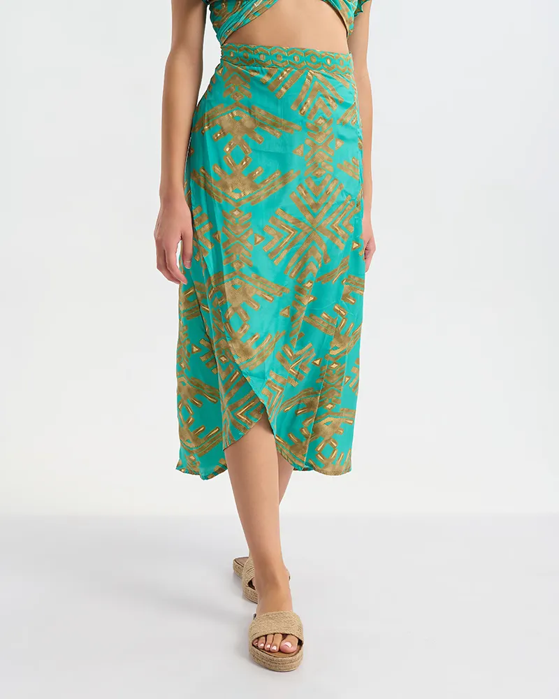 ΦΟΥΣΤΑ ΜΑΚΡΙΑ ΤΥΡΚΟΥΑΖ/ΠΡΑΣΙΝΟ ΜΕ ΧΡΥΣΕΣ ΛΕΠΤΟΜΕΡΕΙΕΣ ONE SIZE (60% SILK 40% POLYESTER) ΦΟΥΣΤΑ ΜΑΚΡΙΑ ΤΥΡΚΟΥΑΖ/ΠΡΑΣΙΝΟ ΜΕ ΧΡΥΣΕΣ ΛΕΠΤΟΜΕΡΕΙΕΣ ONE SIZE (60% SILK 40% POLYESTER)