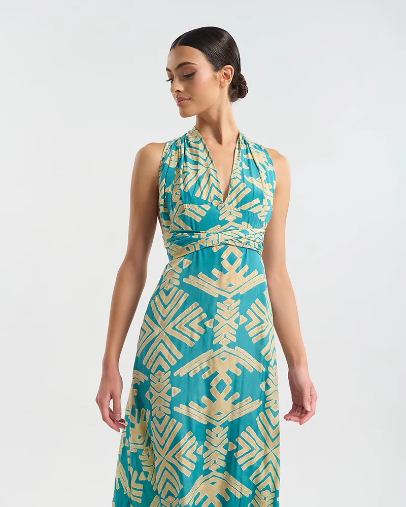 ΦΟΡΕΜΑ ΜΑΚΡΥ ΠΟΛΥΜΟΡΦΙΚΟ ΤΥΡΚΟΥΑΖ/ ΧΡΥΣΟ ΜΕ PATTERN ONE SIZE (60% SILK 40% POLYESTER)