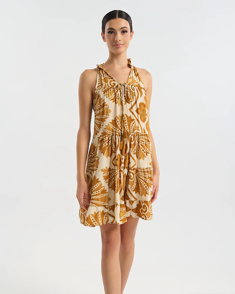 ΚΟΝΤΟ ΦΟΡΕΜΑ ΑΜΑΝΙΚΟ ΜΕ ΓΙΑΚΑ ΕΚΡΟΎ ΧΡΩΜΑ ΜΕ ΧΡΥΣΕΣ ΛΕΠΤΟΜΕΡΕΙΕΣ ONE SIZE  (60% SILK 40% POLYESTER)