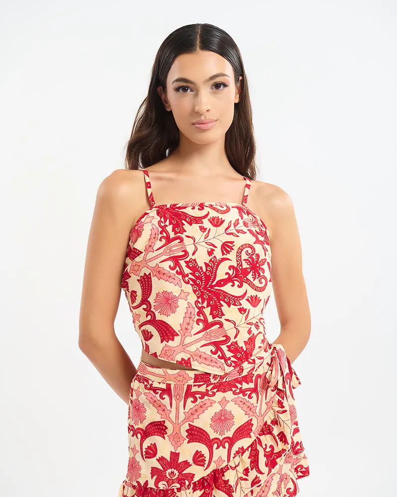 ΑΜΑΝΙΚΟ ΤΟΠ ΚΟΚΚΙΝΟ/ ΕΚΡΟΥ ΜΕ ΛΟΥΛΟΥΔΙΑ ONE SIZE (60% SILK 40% POLYESTER) ΑΜΑΝΙΚΟ ΤΟΠ ΚΟΚΚΙΝΟ/ ΕΚΡΟΥ ΜΕ ΛΟΥΛΟΥΔΙΑ ONE SIZE (60% SILK 40% POLYESTER)