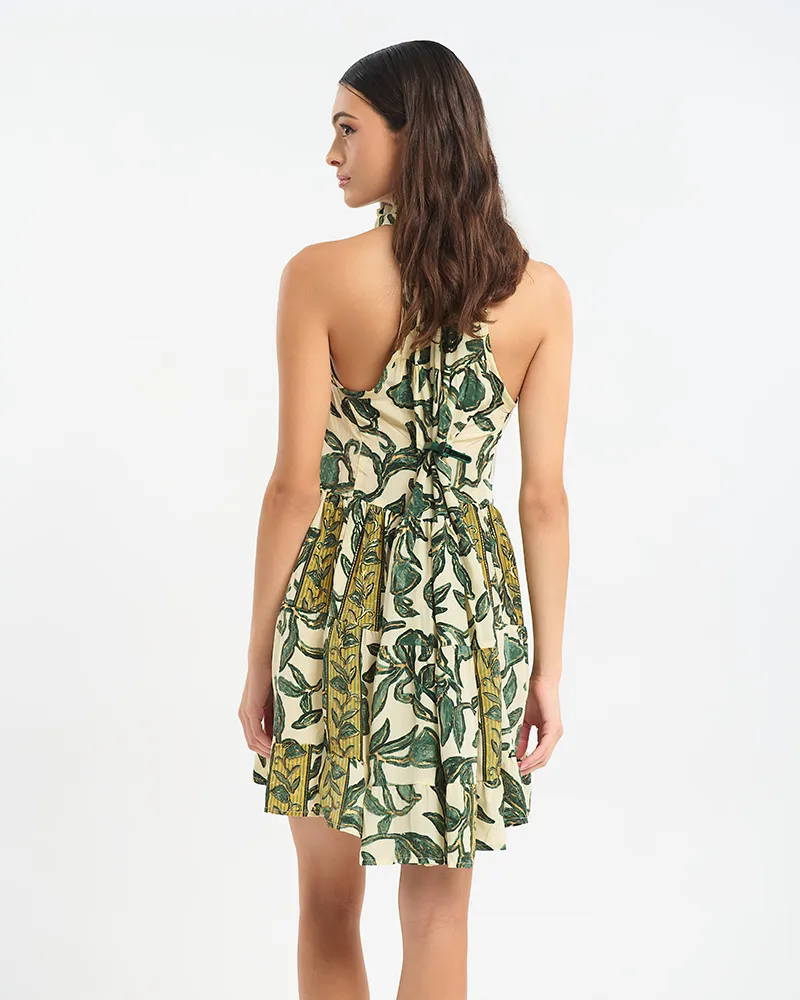 ΦΟΡΕΜΑ ΜΕ ΓΙΑΚΑ ΚΟΝΤΟ ΑΜΑΝΙΚΟ ΣΕ ΕΚΡΟΎ ΜΕ ΧΡΥΣΕΣ/ΠΡΑΣΙΝΕΣ ΛΕΠΤΟΜΕΡΕΙΕΣ ONE SIZE  (60% SILK 40% POLYESTER)