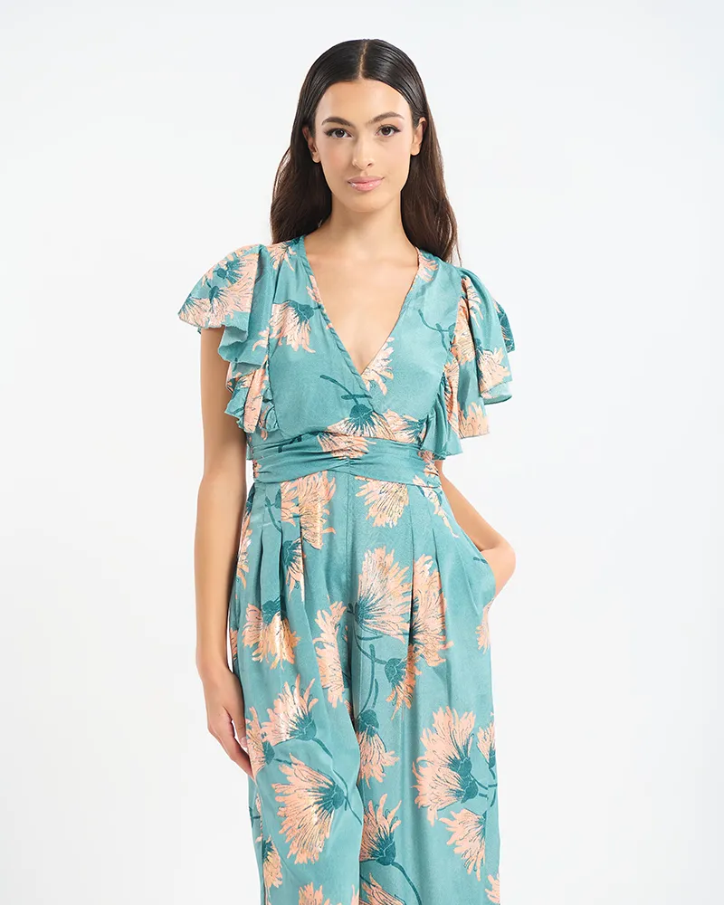 ΟΛΟΣΩΜΗ ΦΟΡΜΑ ΜΑΚΡΙΑ ΣΕ ΓΑΛΑΖΙΟ ΧΡΩΜΑ ΜΕ ΕΚΡΟΎ ΛΕΠΤΟΜΕΡΕΙΕΣ ONE SIZE (60% SILK 40% POLYESTER)