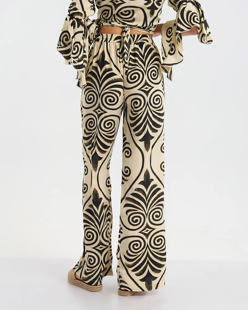 ΠΑΝΤΕΛΟΝΑ ΜΕ ΤΣΕΠΕΣ ΕΚΡΟΎ ΜΕ ΜΑΥΡΕΣ/ΧΡΥΣΕΣ ΛΕΠΤΟΜΕΡΕΙΕΣ M/L (60% SILK 40% POLYESTER) ΠΑΝΤΕΛΟΝΑ ΜΕ ΤΣΕΠΕΣ ΕΚΡΟΎ ΜΕ ΜΑΥΡΕΣ/ΧΡΥΣΕΣ ΛΕΠΤΟΜΕΡΕΙΕΣ M/L (60% SILK 40% POLYESTER)