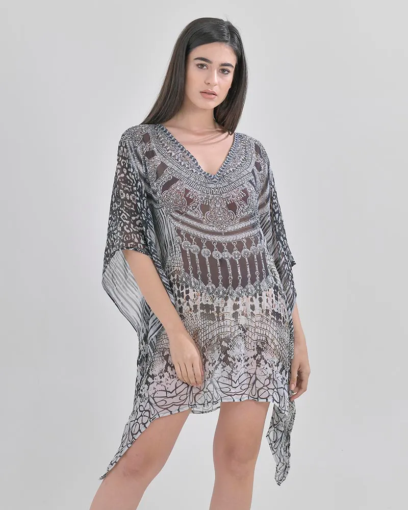 ΚΑΦΤΑΝΙ ΜΑΥΡΟ/ΓΚΡΙ ΕΜΠΡΙΜΕ S/M (100% GEORGETTE) ΚΑΦΤΑΝΙ ΜΑΥΡΟ/ΓΚΡΙ ΕΜΠΡΙΜΕ S/M (100% GEORGETTE)