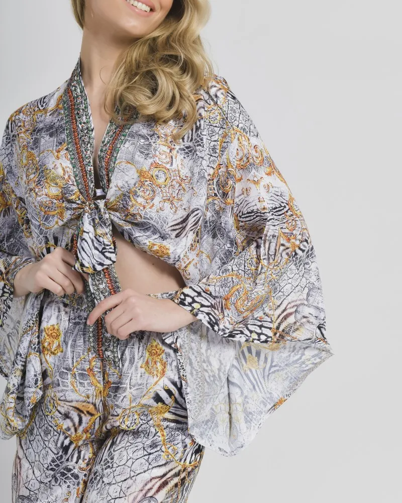 TOP ΑΣΠΡΟΜΑΥΡΟ ΜΕ ΧΡΥΣΟ ONE SIZE (100% CREPE)