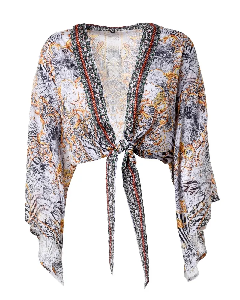 TOP ΑΣΠΡΟΜΑΥΡΟ ΜΕ ΧΡΥΣΟ ONE SIZE (100% CREPE)