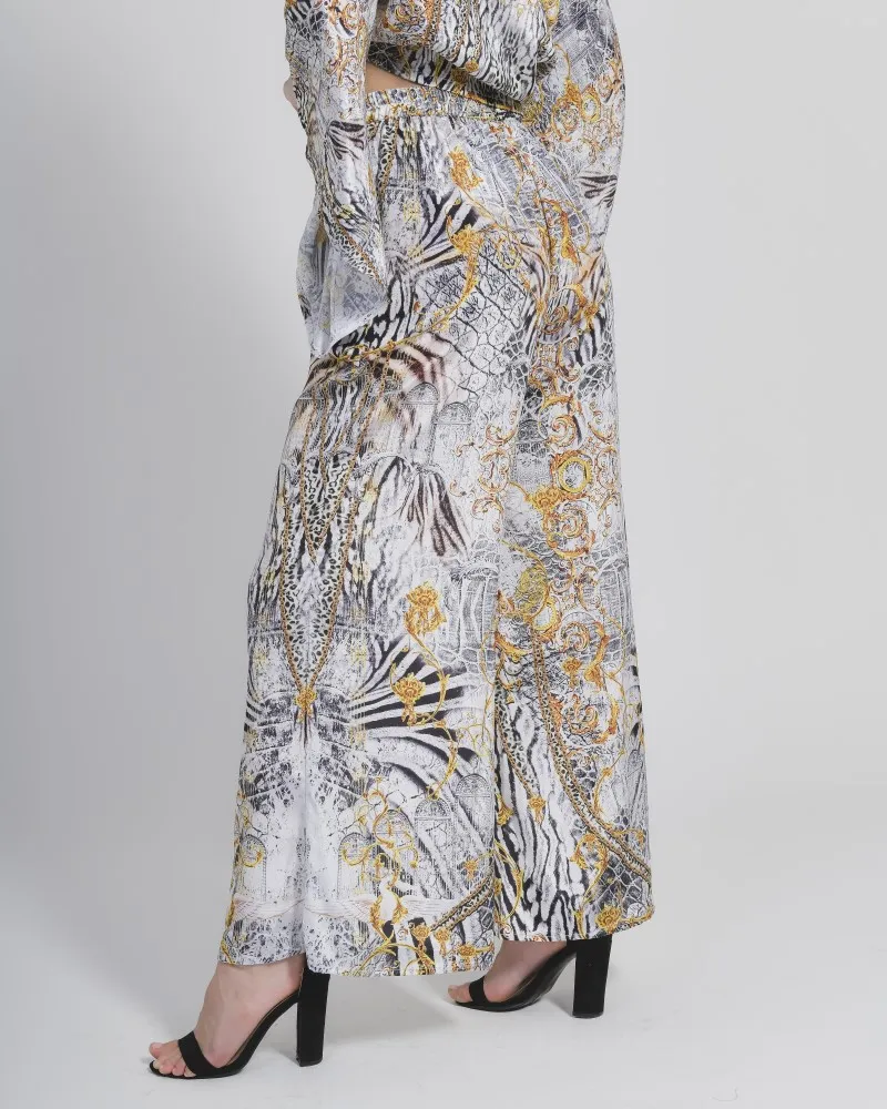 ΠΑΝΤΕΛΟΝΑ ΣΕ ΑΣΠΡΟΜΑΥΡΟ ΜΕ ΧΡΥΣΟ S/M (100% CREPE)