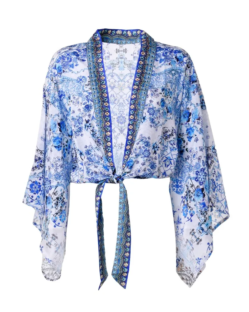 TOP ΛΕΥΚΟ ΜΠΛΕ ΕΜΠΡΙΜΕ ONE SIZE (100% CREPE)