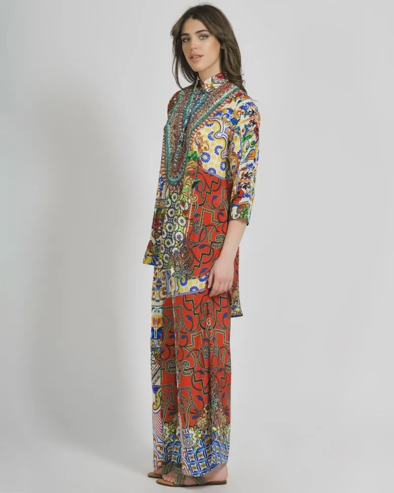 ΠΟΥΚΑΜΙΣΑ ΑΣΥΜMΕΤΡΗ ΚΙΤΡΙΝΟ/ΚΟΚΚΙΝΟ ΕΜΠΡΙΜΕ ONE SIZE (100% CREPE)