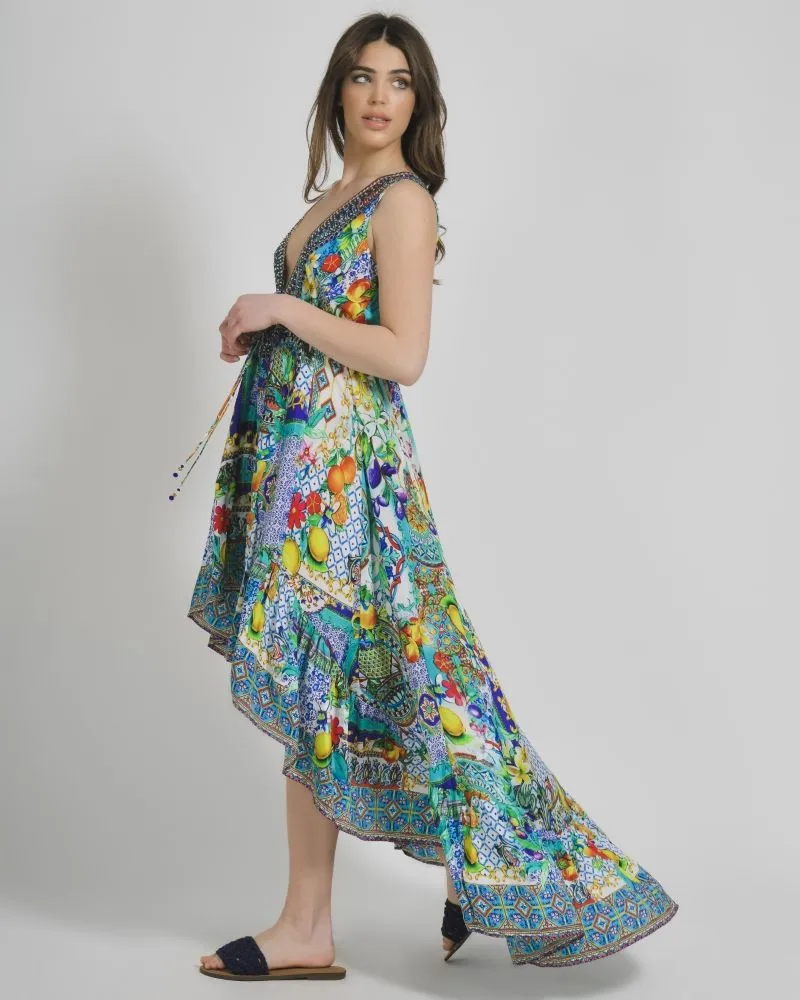 ΦΟΡΕΜΑ ΑΜΑΝΙΚΟ ΑΣΥΜΜΕΤΡΟ ΠΟΛΥΧΡΩΜΟ ΕΜΠΡΙΜΕ ONE SIZE (100% CREPE)