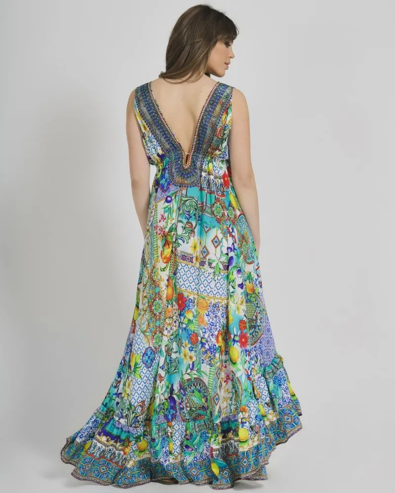 ΦΟΡΕΜΑ ΑΜΑΝΙΚΟ ΑΣΥΜΜΕΤΡΟ ΠΟΛΥΧΡΩΜΟ ΕΜΠΡΙΜΕ ONE SIZE (100% CREPE)