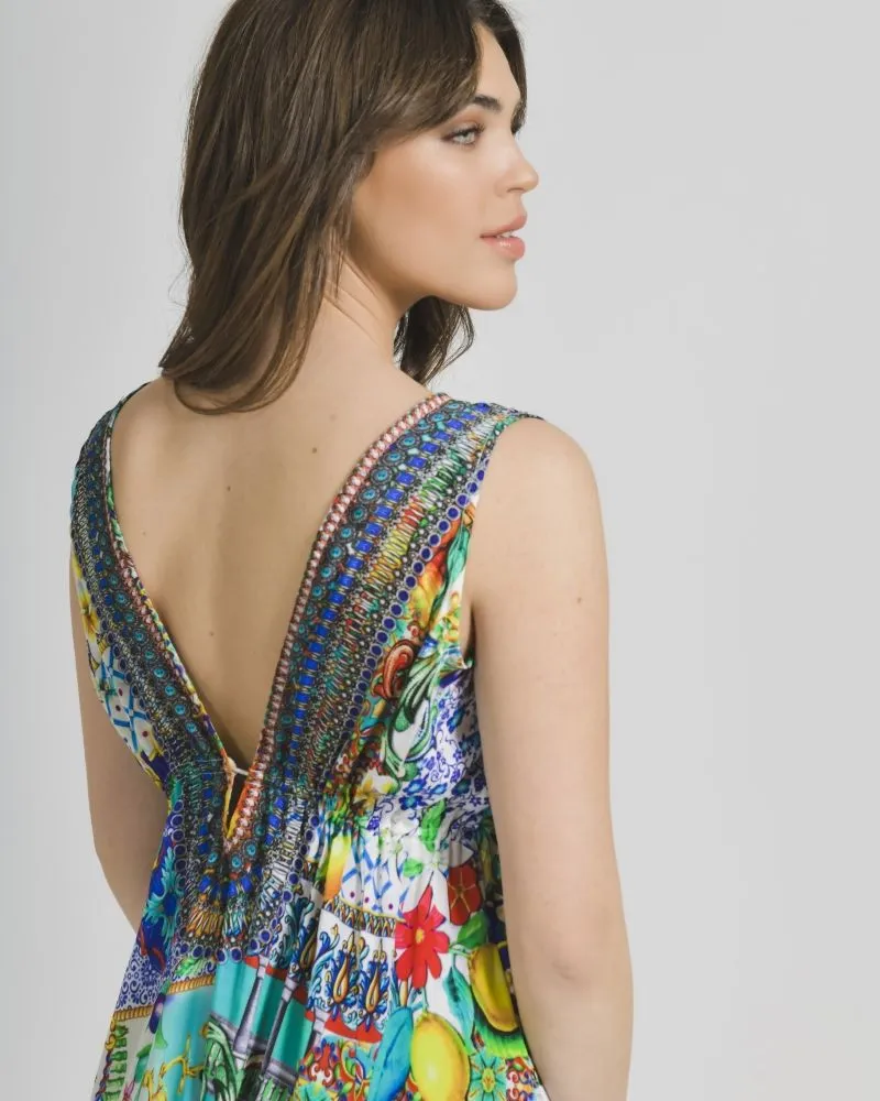 ΦΟΡΕΜΑ ΑΜΑΝΙΚΟ ΑΣΥΜΜΕΤΡΟ ΠΟΛΥΧΡΩΜΟ ΕΜΠΡΙΜΕ ONE SIZE (100% CREPE)