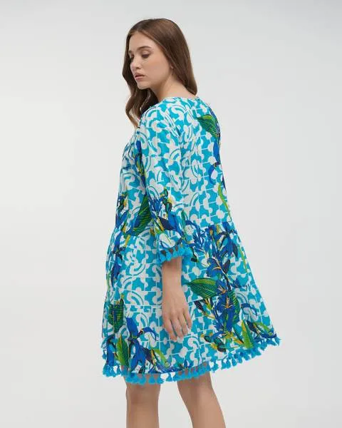 ΚΑΦΤΑΝΙ/ΦΟΡΕΜΑ ΚΟΝΤΟ ΜΠΛΕ ΜΕ ΚΕΝΤΗMATA ONE SIZE (100% COTTON)