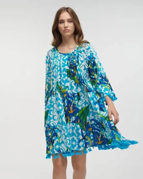 ΚΑΦΤΑΝΙ/ΦΟΡΕΜΑ ΚΟΝΤΟ ΜΠΛΕ ΜΕ ΚΕΝΤΗMATA ONE SIZE (100% COTTON)