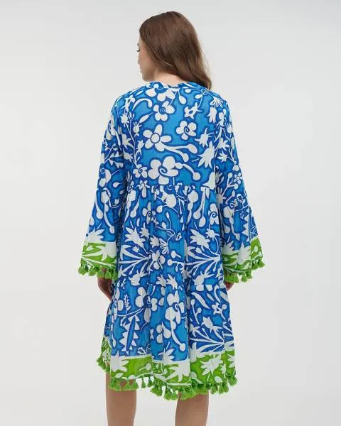 ΚΑΦΤΑΝΙ/ΦΟΡΕΜΑ ΚΟΝΤΟ ΜΠΛΕ/ΠΡΑΣΙΝΟ ΜΕ ΚΕΝΤΗMATA ONE SIZE (100% COTTON)