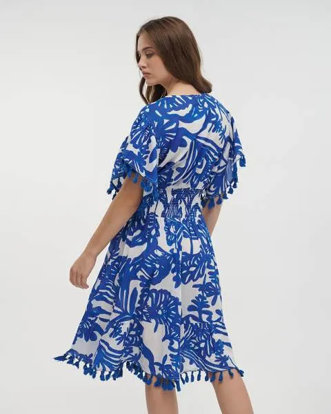 ΚΑΦΤΑΝΙ/ΦΟΡΕΜΑ ΚΟΝΤΟ ΜΠΛΕ/ΛΕΥΚΟ ΜΕ ΚΕΝΤΗMATA ONE SIZE (100% COTTON)