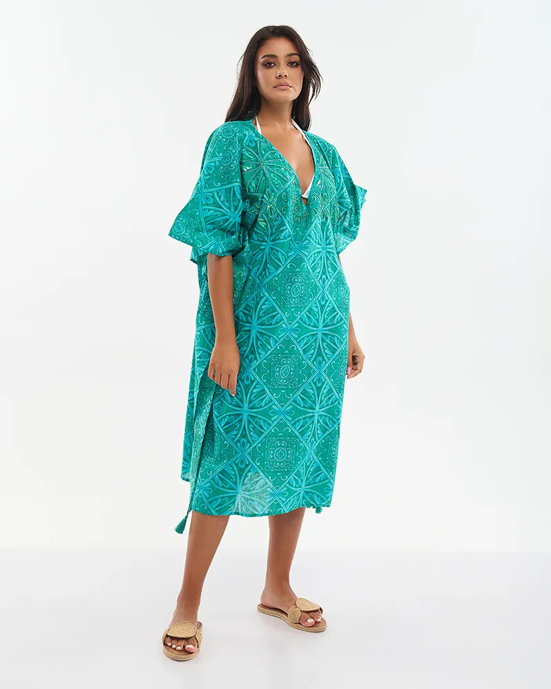 ΚΑΦΤΑΝΙ ΚΟΝΤΟ ΠΡΑΣΙΝΟ/ΤΥΡΚΟΥΑΖ ΜΕ ΚΕΝΤΗΤΕΣ ΛΕΠΤΟΜΕΡΕΙΕΣ ΚΑΙ ΧΑΝΤΡΕΣ ONE SIZE (100% COTTON) ΚΑΦΤΑΝΙ ΚΟΝΤΟ ΠΡΑΣΙΝΟ/ΤΥΡΚΟΥΑΖ ΜΕ ΚΕΝΤΗΤΕΣ ΛΕΠΤΟΜΕΡΕΙΕΣ ΚΑΙ ΧΑΝΤΡΕΣ ONE SIZE (100% COTTON)