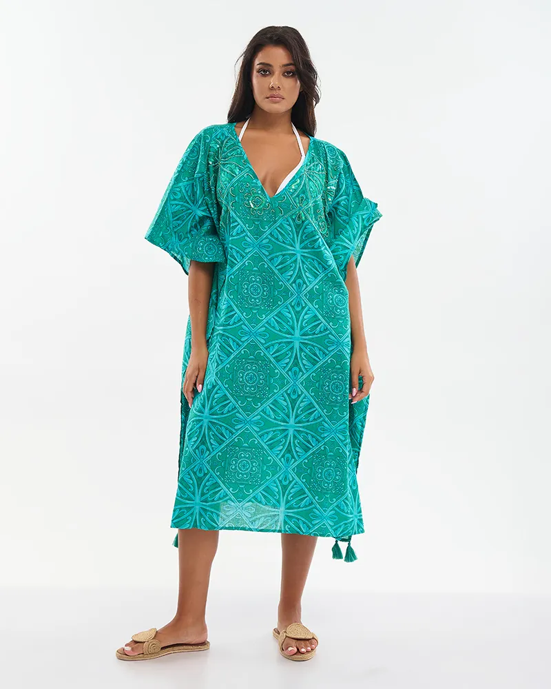 ΚΑΦΤΑΝΙ ΚΟΝΤΟ ΠΡΑΣΙΝΟ/ΤΥΡΚΟΥΑΖ ΜΕ ΚΕΝΤΗΤΕΣ ΛΕΠΤΟΜΕΡΕΙΕΣ ΚΑΙ ΧΑΝΤΡΕΣ ONE SIZE (100% COTTON) ΚΑΦΤΑΝΙ ΚΟΝΤΟ ΠΡΑΣΙΝΟ/ΤΥΡΚΟΥΑΖ ΜΕ ΚΕΝΤΗΤΕΣ ΛΕΠΤΟΜΕΡΕΙΕΣ ΚΑΙ ΧΑΝΤΡΕΣ ONE SIZE (100% COTTON)