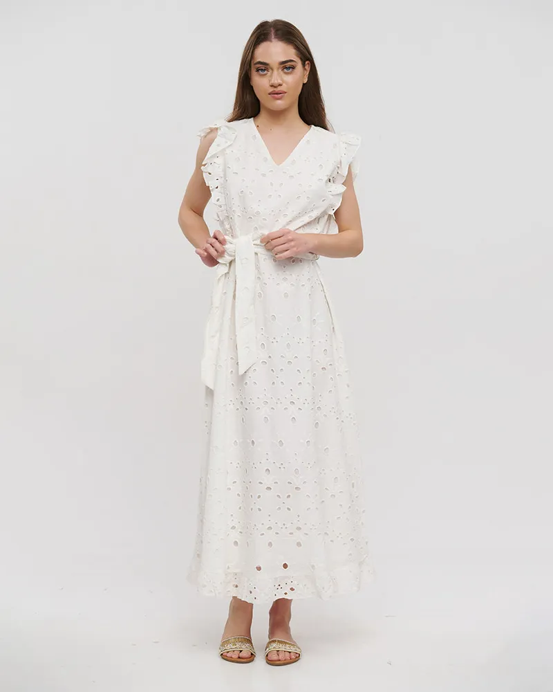 ΦΟΡΕΜΑ ΜΑΚΡΥ ΑΜΑΝΙΚΟ ΚIΠΟΥΡ ΣΕ ΛΕΥΚΟ ΧΡΩΜΑ ΜΕ ΖΩΝΑΚΙ Ι ΚΑΙ ΒΟΛΑΝ ONE SIZE(100% COTTON) ΦΟΡΕΜΑ ΜΑΚΡΥ ΑΜΑΝΙΚΟ ΚIΠΟΥΡ ΣΕ ΛΕΥΚΟ ΧΡΩΜΑ ΜΕ ΖΩΝΑΚΙ Ι ΚΑΙ ΒΟΛΑΝ ONE SIZE(100% COTTON)