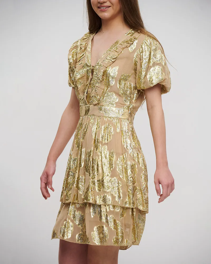 ΦΟΡΕΜΑ ΚΟΝΤΟ ΜΠΕΖ ΜΕ ΧΡΥΣΕΣ ΛΕΠΤΟΜΕΡΕΙΕΣ ONE SIZE (100% COTTON)