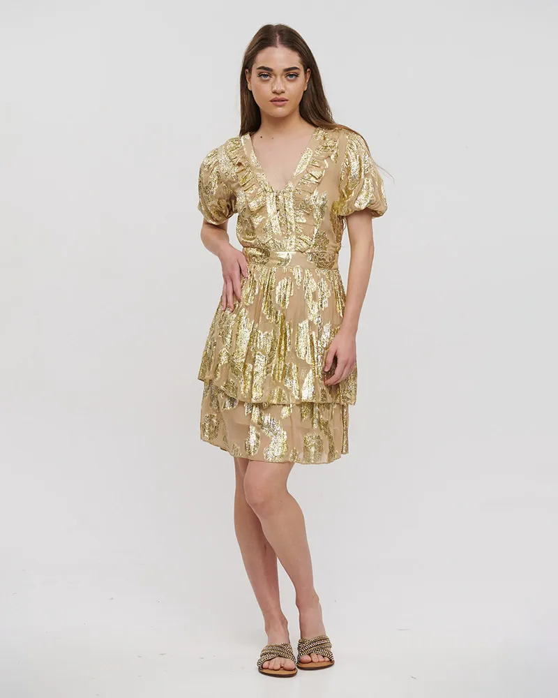 ΦΟΡΕΜΑ ΚΟΝΤΟ ΜΠΕΖ ΜΕ ΧΡΥΣΕΣ ΛΕΠΤΟΜΕΡΕΙΕΣ ONE SIZE (100% COTTON)