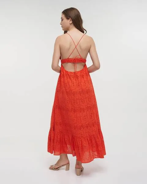 ΦΟΡΕΜΑ ΜΑΚΡΥ ΑΜΑΝΙΚΟ ΚΟΚΚΙΝΟ/ΠΟΡΤΟΚΑΛΙ ΚΙΠΟΥΡ ONE SIZE (100% COTTON)