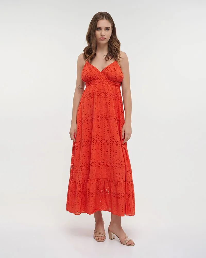 ΦΟΡΕΜΑ ΜΑΚΡΥ ΑΜΑΝΙΚΟ ΚΟΚΚΙΝΟ/ΠΟΡΤΟΚΑΛΙ ΚΙΠΟΥΡ ONE SIZE (100% COTTON)