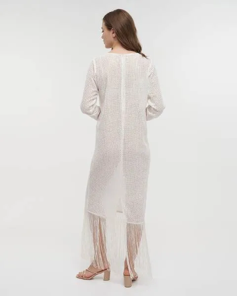 ΦΟΡΕΜΑ ΜΑΚΡΥ ΜΕ ΜΑΚΡΥ ΜΑΝΙΚΙ ΚΑΙ ΚΡΟΣΙΑ ΣΕ ΛΕΥΚΟ ΧΡΩΜΑ ONE SIZE (100% COTTON)