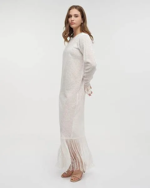 ΦΟΡΕΜΑ ΜΑΚΡΥ ΜΕ ΜΑΚΡΥ ΜΑΝΙΚΙ ΚΑΙ ΚΡΟΣΙΑ ΣΕ ΛΕΥΚΟ ΧΡΩΜΑ ONE SIZE (100% COTTON)
