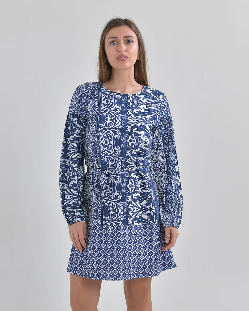 ΦΟΡΕΜΑ ΚΟΝΤΟ ΛΕΥΚΟ/ΜΠΛΕ ΜΕ 3/4 ΜΑΝΙΚΙ M/L (RAYON) ΦΟΡΕΜΑ ΚΟΝΤΟ ΛΕΥΚΟ/ΜΠΛΕ ΜΕ 3/4 ΜΑΝΙΚΙ M/L (RAYON)