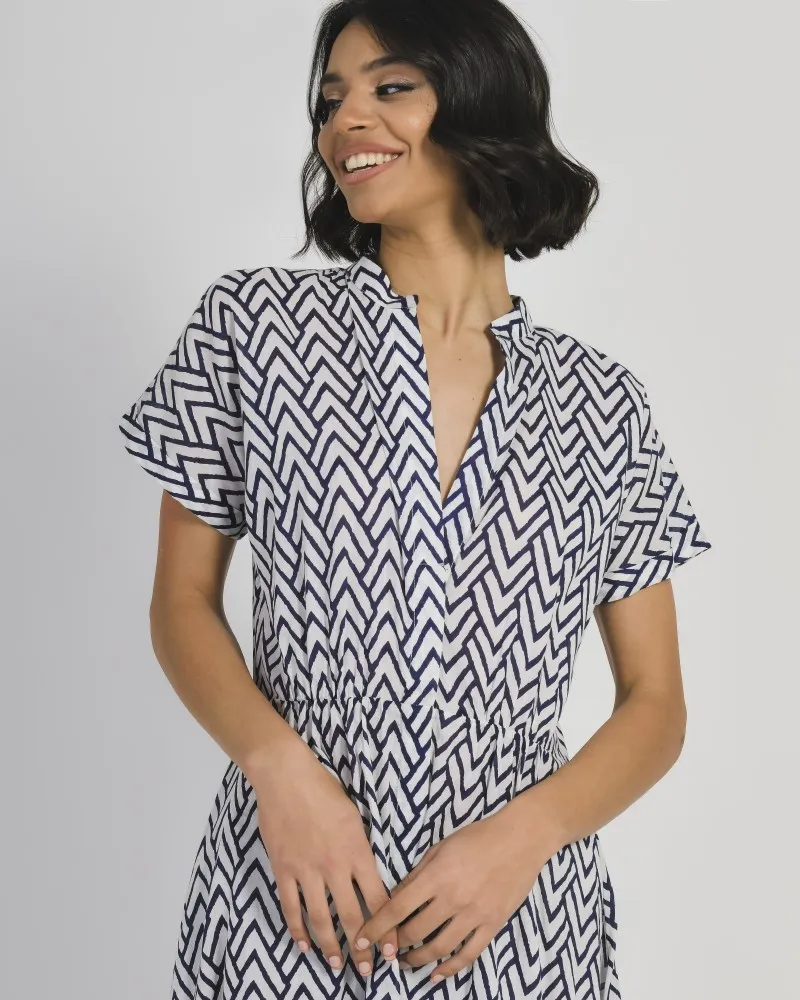 ΦΟΡΕΜΑ ΜΠΛΕ ΜΕ ΣΧΕΔΙΑ S/M (100% COTTON)