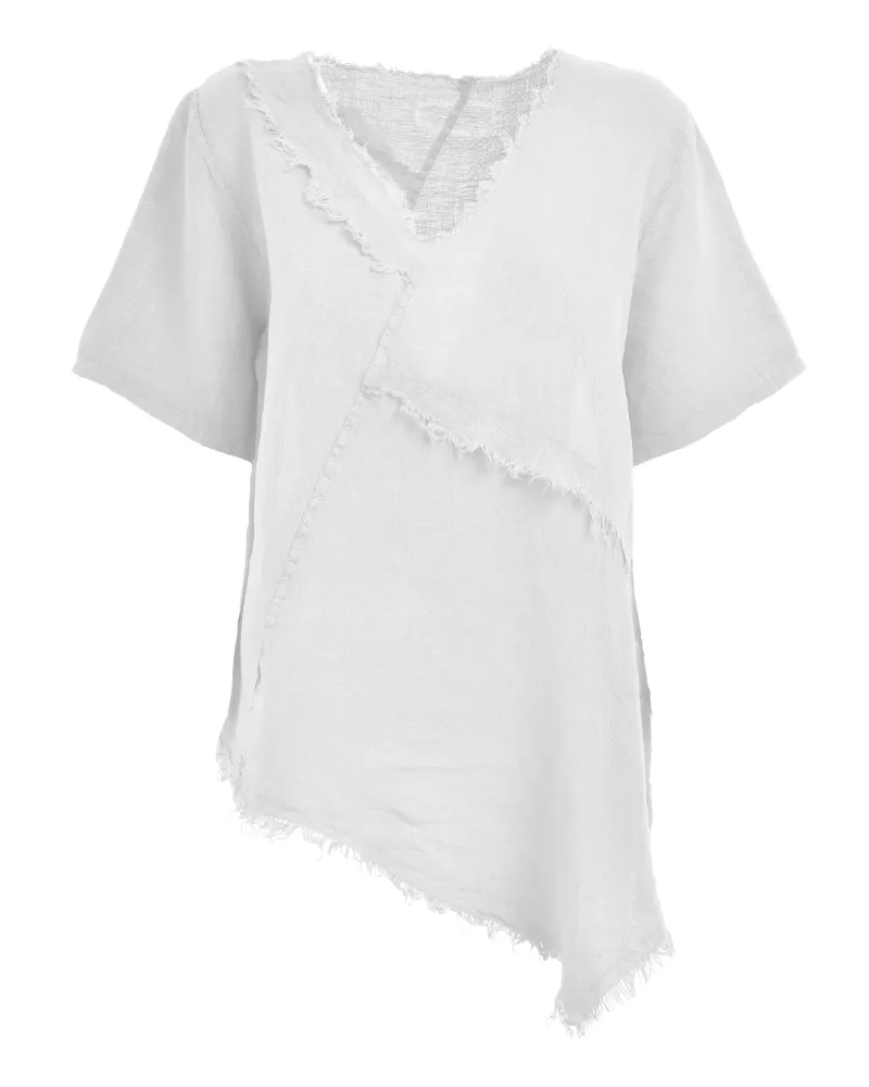 ΜΠΛΟΥΖΑ ΚΟΝΤΟΜΑΝΙΚΗ ΣΕ ΛΕΥΚΗ ΧΡΩΜΑ ONE SIZE (100% LINEN)