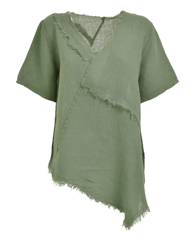 ΜΠΛΟΥΖΑ ΚΟΝΤΟΜΑΝΙΚΗ ΣΕ ΧΑΚΙ ΧΡΩΜΑ ONE SIZE (100% LINEN)