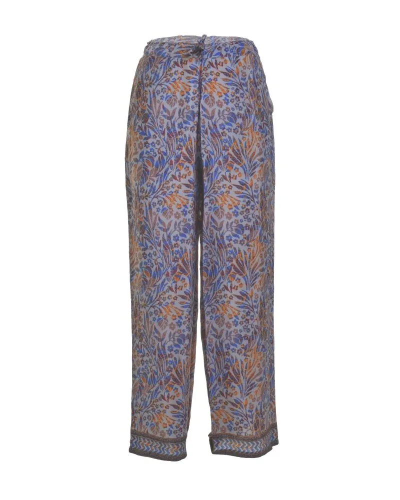 ΠΑΝΤΕΛΟΝΑ ΣΕ ΜΠΛΕ/ΠΟΡΤΟΚΑΛΙ ΧΡΩΜΑ ΜΕ ΣΧΕΔΙΑ ONE SIZE (28%SILK /72% CREPE)