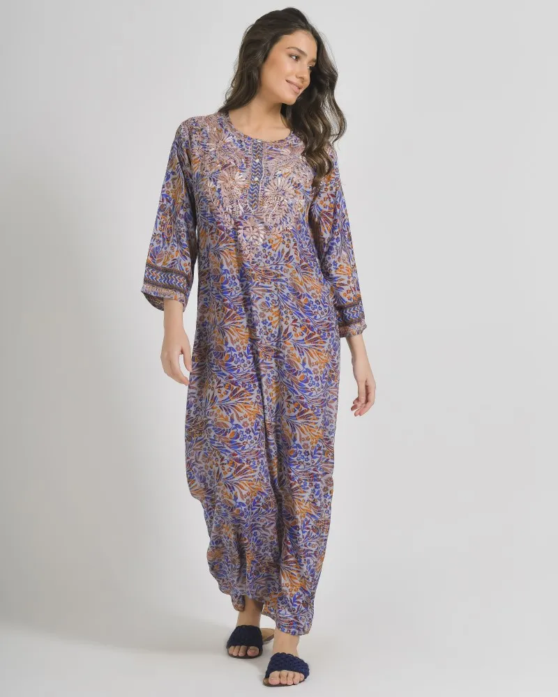 TUNIC/ΠΟΥΚΑΜΙΣΑ ΜΑΚΡΙΑ ΕΜΠΡΙΜΕ ΣΕ ΜΠΛΕ/ΠΟΡΤΟΚΑΛΙ ΧΡΩΜΑ ΜΕ ΣΧΕΔΙΑ ΚΑΙ ΚΟΥΜΠΙΑ ΜΑΚΡΥ ΜΑΝΙΚΙ S/M (28%SILK /72% CREPE) TUNIC/ΠΟΥΚΑΜΙΣΑ ΜΑΚΡΙΑ ΕΜΠΡΙΜΕ ΣΕ ΜΠΛΕ/ΠΟΡΤΟΚΑΛΙ ΧΡΩΜΑ ΜΕ ΣΧΕΔΙΑ ΚΑΙ ΚΟΥΜΠΙΑ ΜΑΚΡΥ ΜΑΝΙΚΙ S/M (28%SILK /72% CREPE)